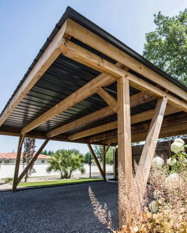 Carport pour voiture en bois - Mont de Marsan