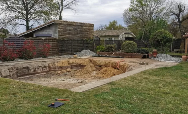 Pendant les travaux- piscine démontée